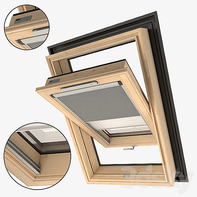 VELUX roof window GZL 3ds Max - thumbnail 2