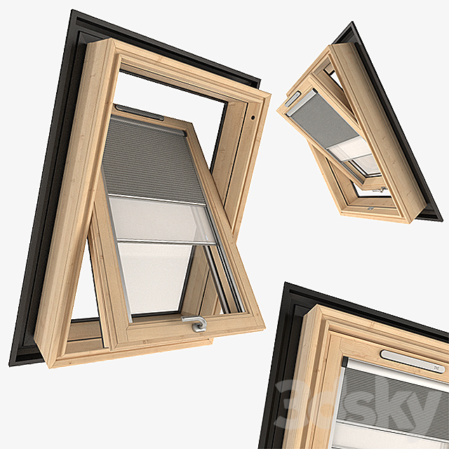 VELUX roof window GZL 3ds Max - thumbnail 3