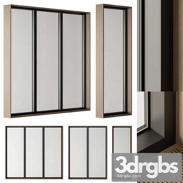 White Frame Windows Set 19 3dsmax Download - thumbnail 1