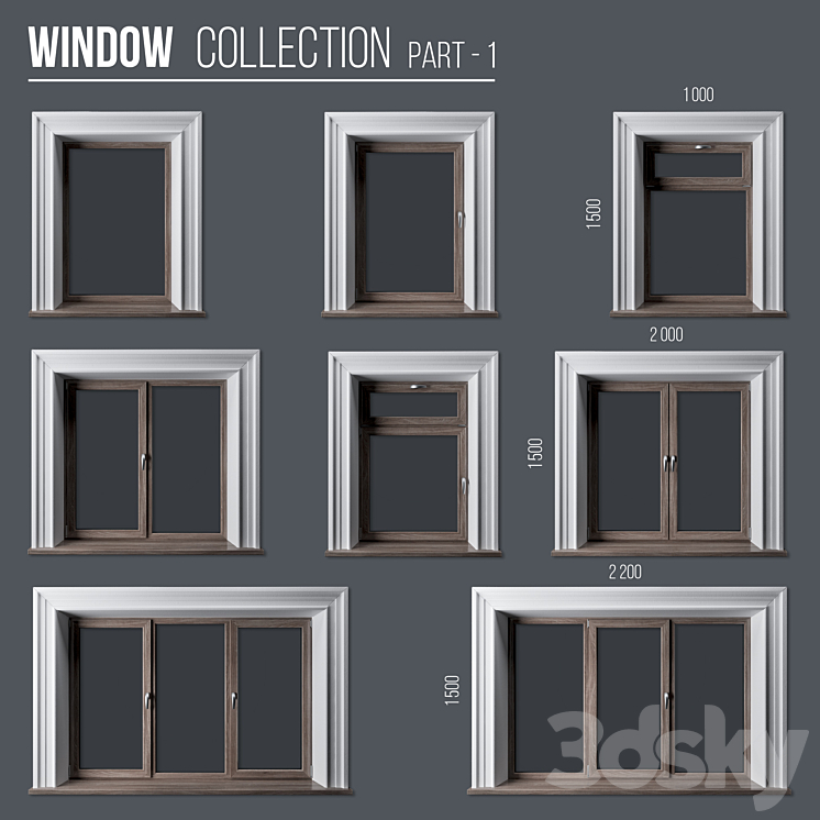 Window Collection Part 1 3DS Max - thumbnail 2