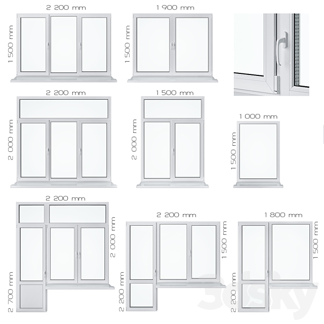 Window Set 2 3ds Max - thumbnail 2