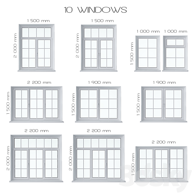 Window Set 3 3DSMax File - thumbnail 2