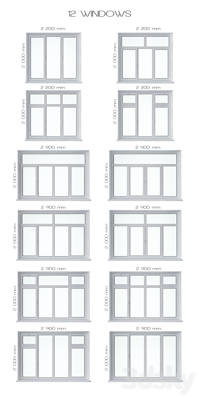 Window Set 5 3ds Max - thumbnail 2