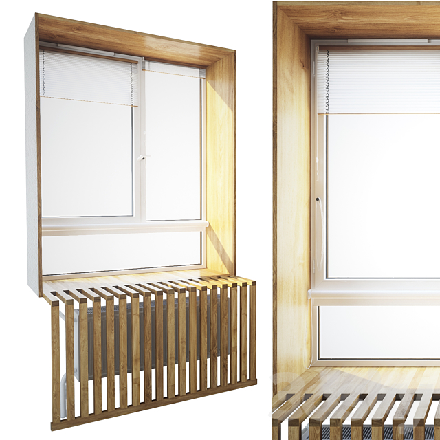 Window with wooden slopes 3DSMax File - thumbnail 1