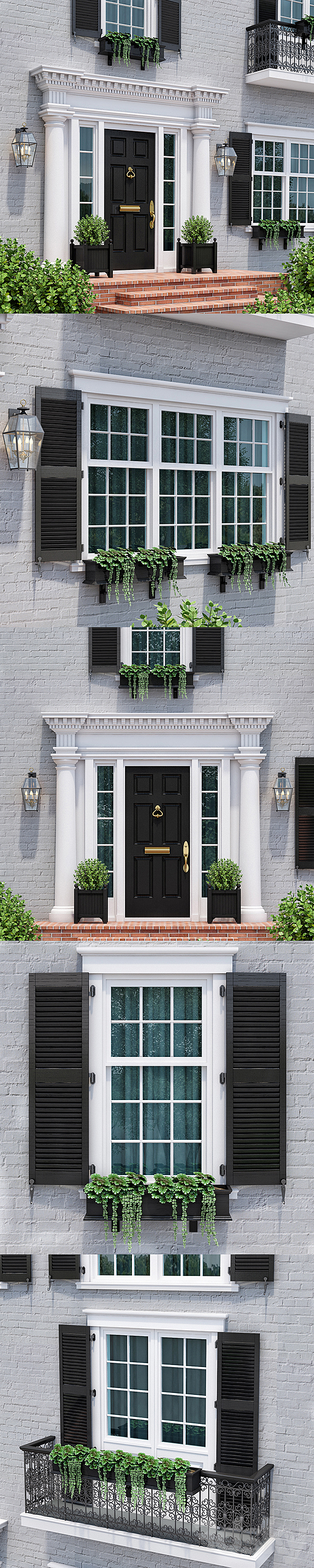 Windows and doors in the style of English classics 4 3DS Max Model - thumbnail 2