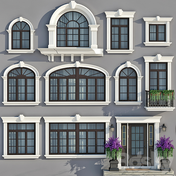 Windows and doors in the style of modern classics 3DS Max - thumbnail 1