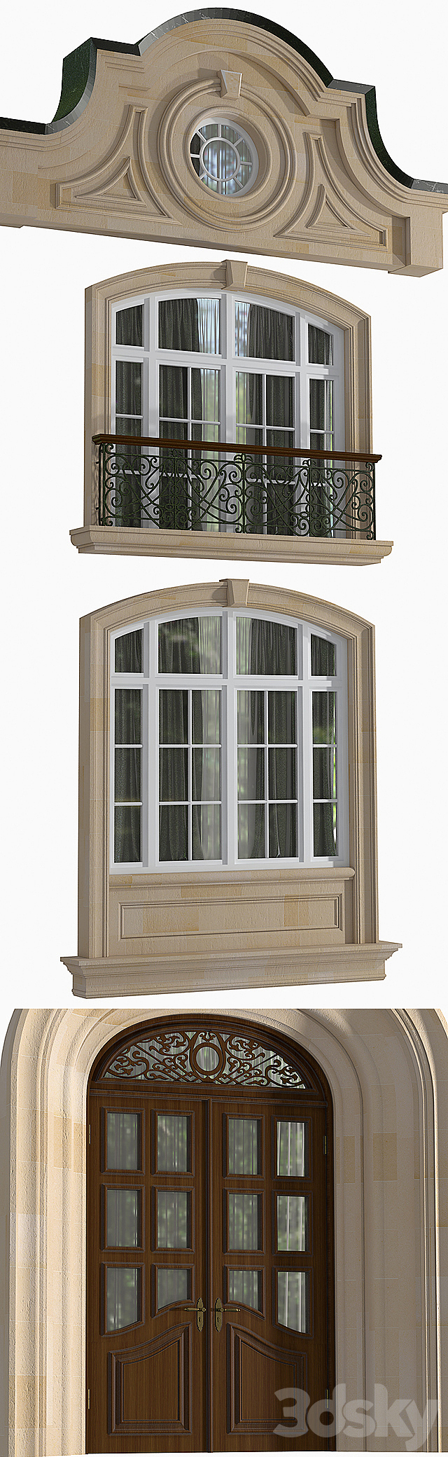 Windows and doors in the style of modern classics 3DS Max Model - thumbnail 2