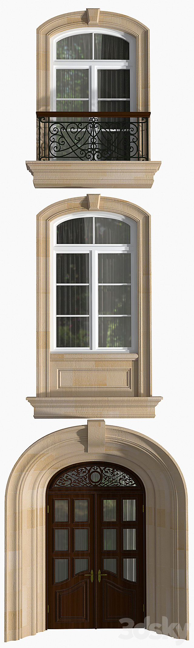 Windows and doors in the style of modern classics 3DS Max Model - thumbnail 3