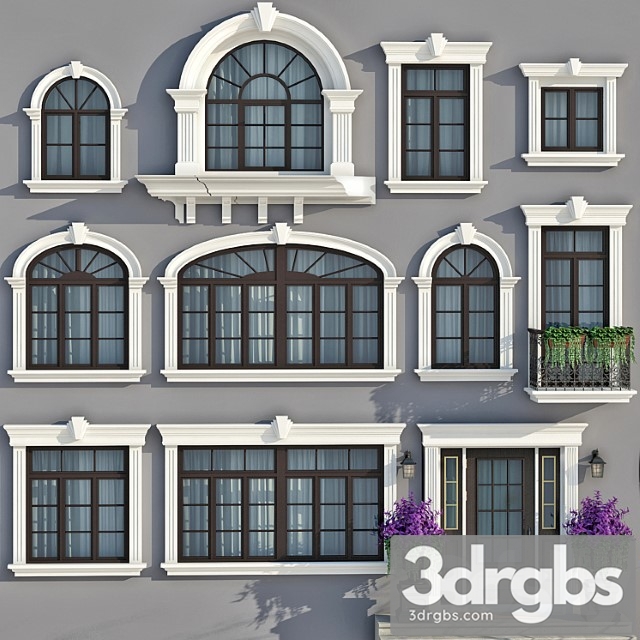 Windows and doors in the style of modern classics 3dsmax Download - thumbnail 1