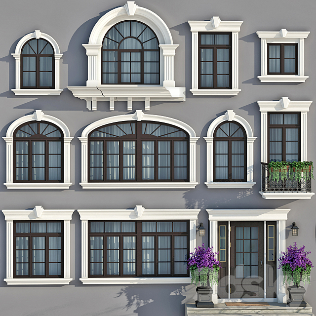 Windows and doors in the style of modern classics 3DSMax File - thumbnail 1