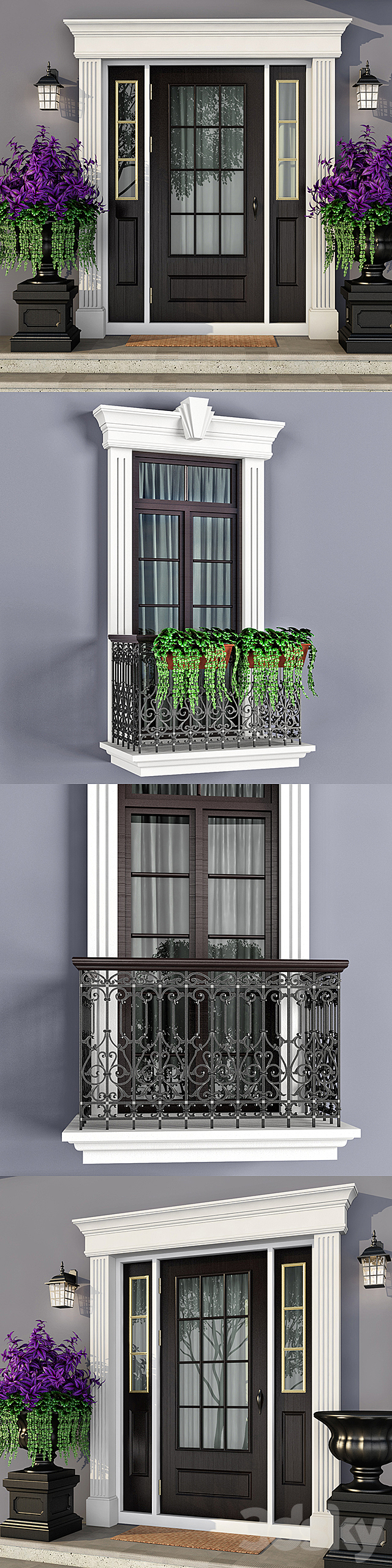 Windows and doors in the style of modern classics 3DSMax File - thumbnail 2