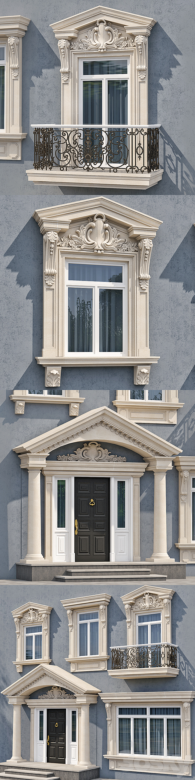 Windows and doors in the style of modern classics 5 3DSMax File - thumbnail 2