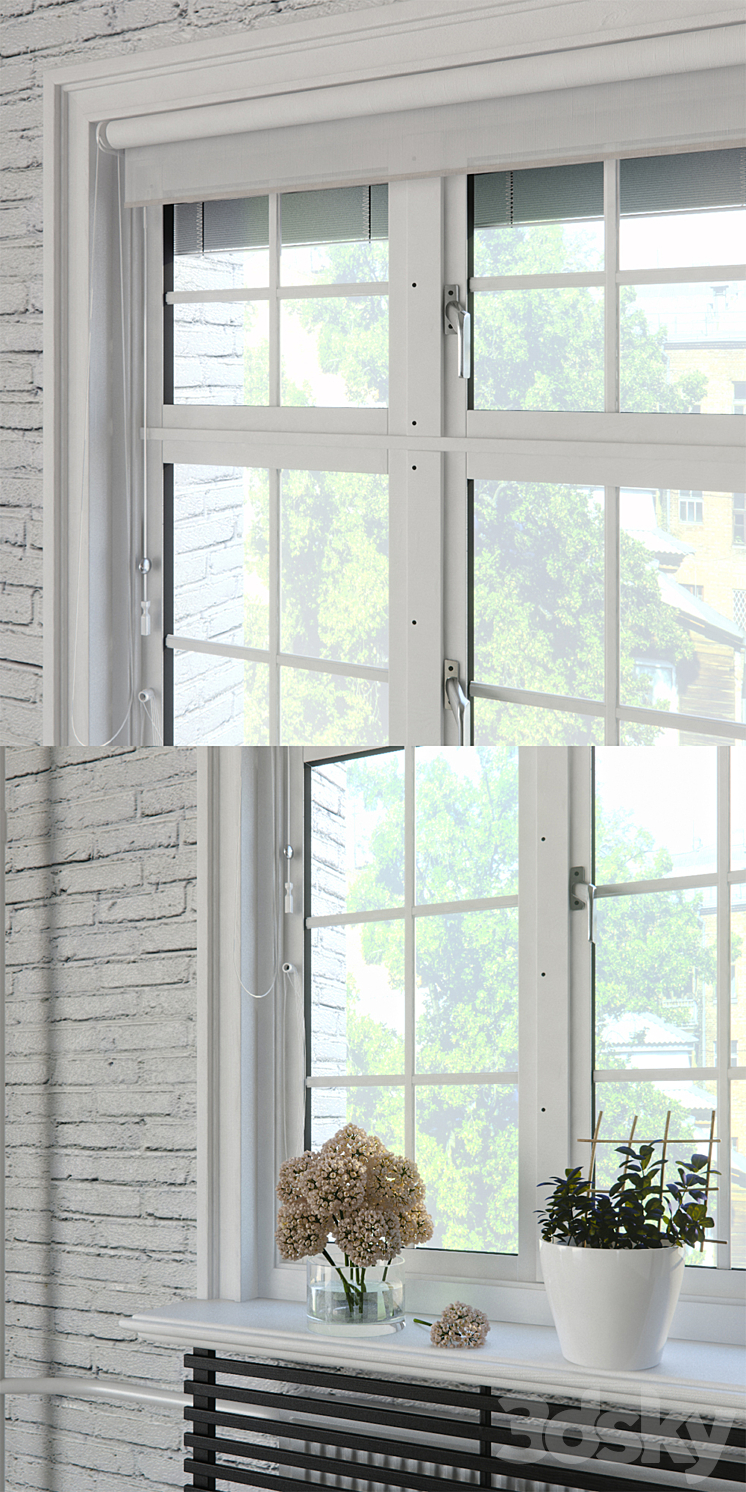 Windows in Scandinavian style 3DS Max - thumbnail 2