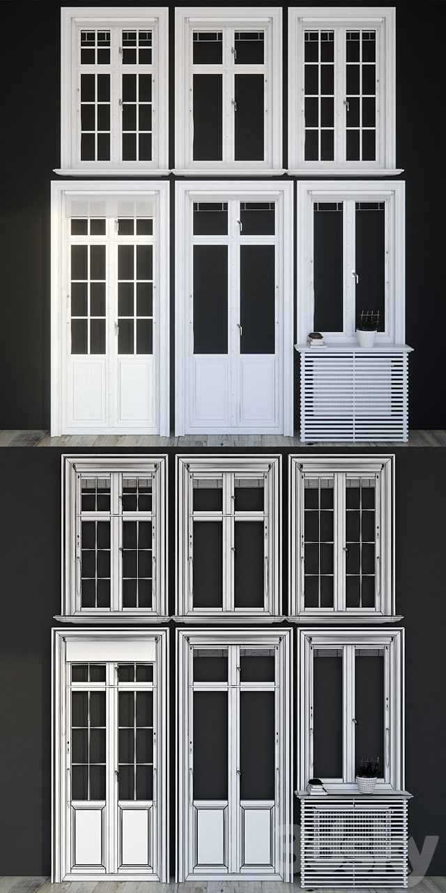 Windows in Scandinavian style 3DS Max Model - thumbnail 2