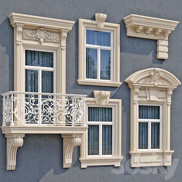 Windows in the style of modern classic 6 3DSMax File - thumbnail 2