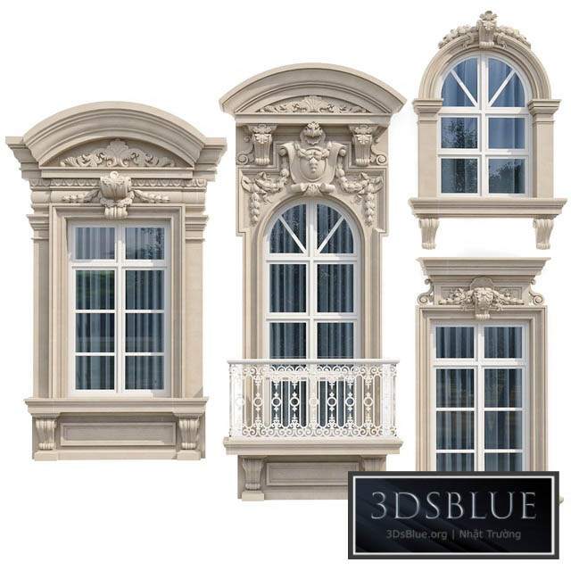 Windows in the style of modern classic 8 3DS Max - thumbnail 3