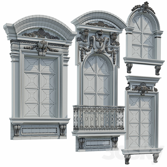 Windows in the style of modern classic 8 3DSMax File - thumbnail 5