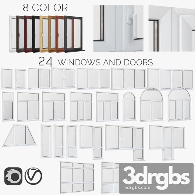 Windows PVC Doors 3dsmax Download - thumbnail 1