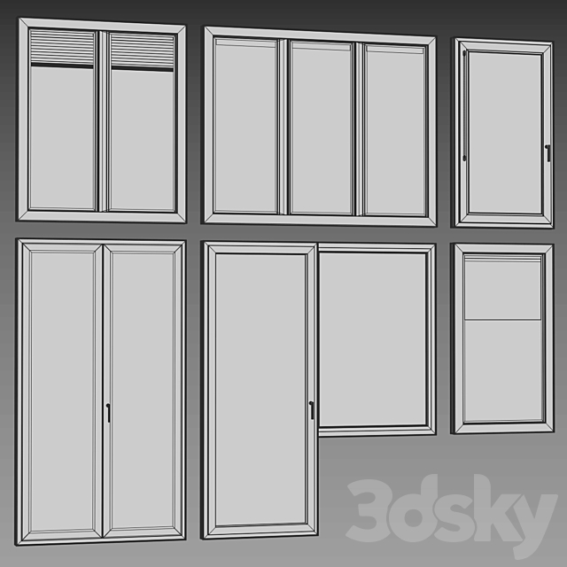 Windows with built-in blinds Finstral 3DS Max Model - thumbnail 5