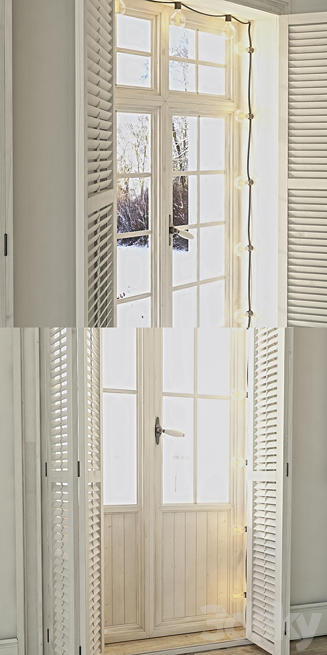 Windows with shutters and backlighting 3DS Max Model - thumbnail 2