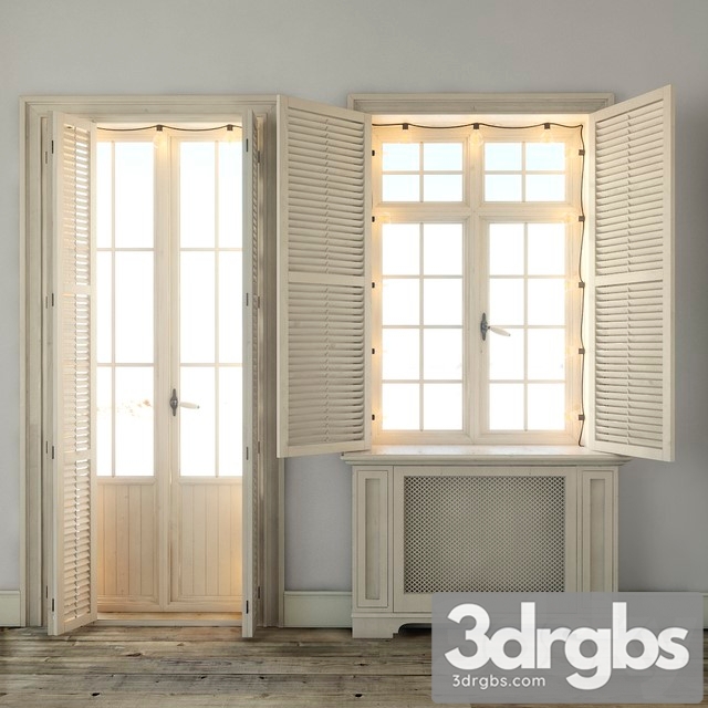 Windows with shutters and Backlighting 3dsmax Download - thumbnail 1