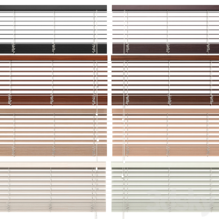 Wooden Blinds And Windows 3DS Max - thumbnail 2