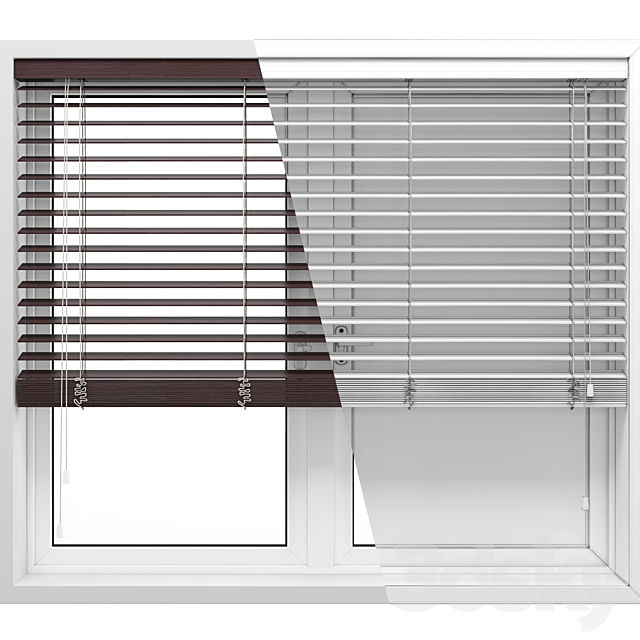 Wooden Blinds And Windows 3DSMax File - thumbnail 3