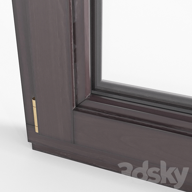 Wooden double-glazed windows 3DS Max Model - thumbnail 2