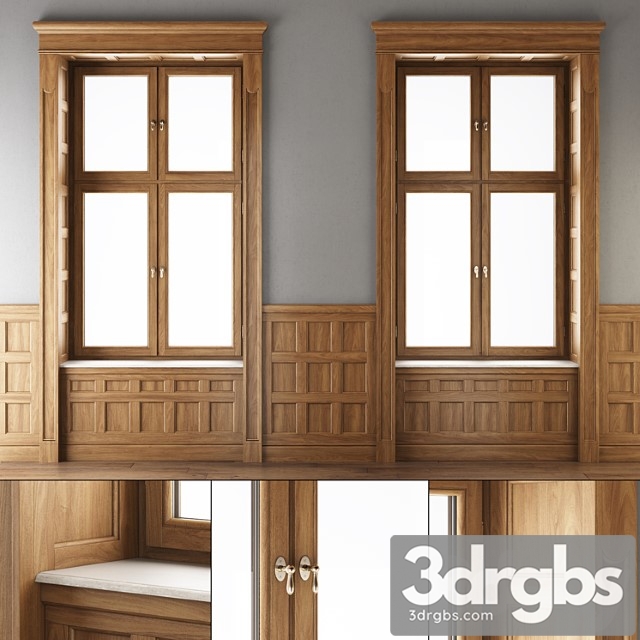 Wooden window 2 3dsmax Download - thumbnail 1