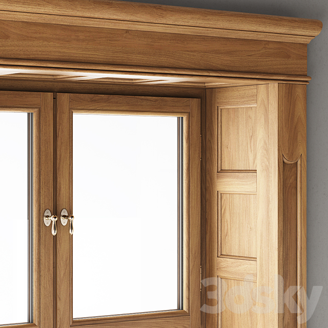 Wooden window 3DS Max Model - thumbnail 4