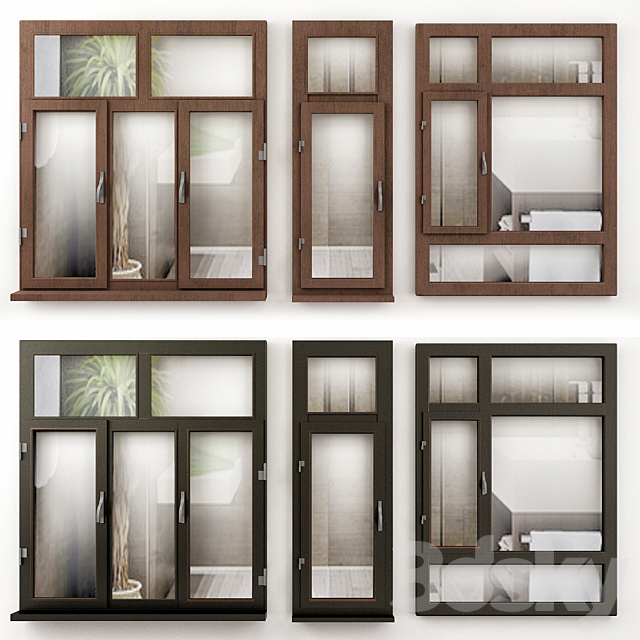 Wooden Window No. 12 3ds Max - thumbnail 1