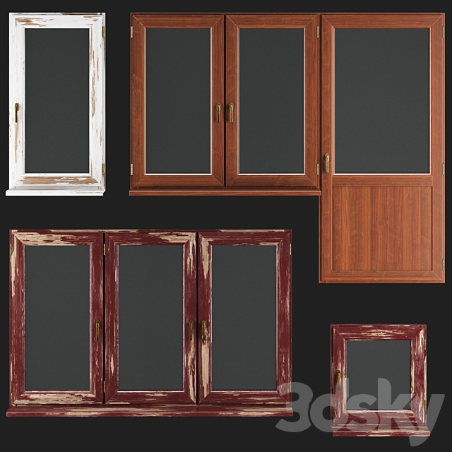 Wooden windows 3DSMax File - thumbnail 1