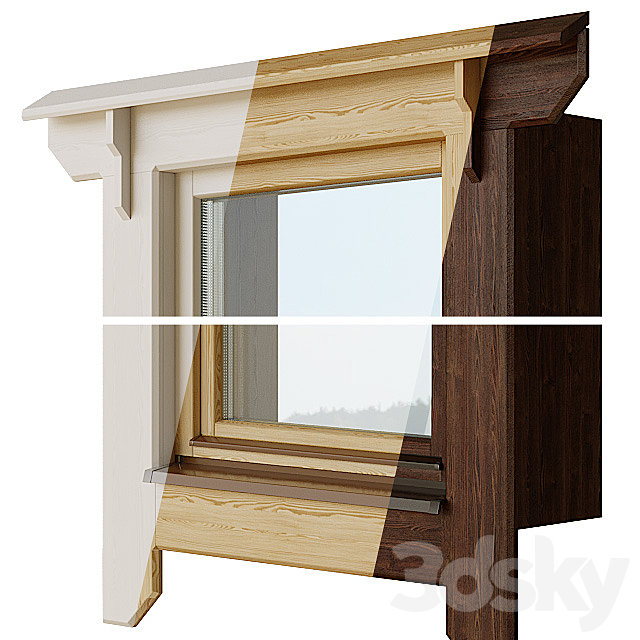 Wooden windows with platbands 1 | Constructor 3DSMax File - thumbnail 2