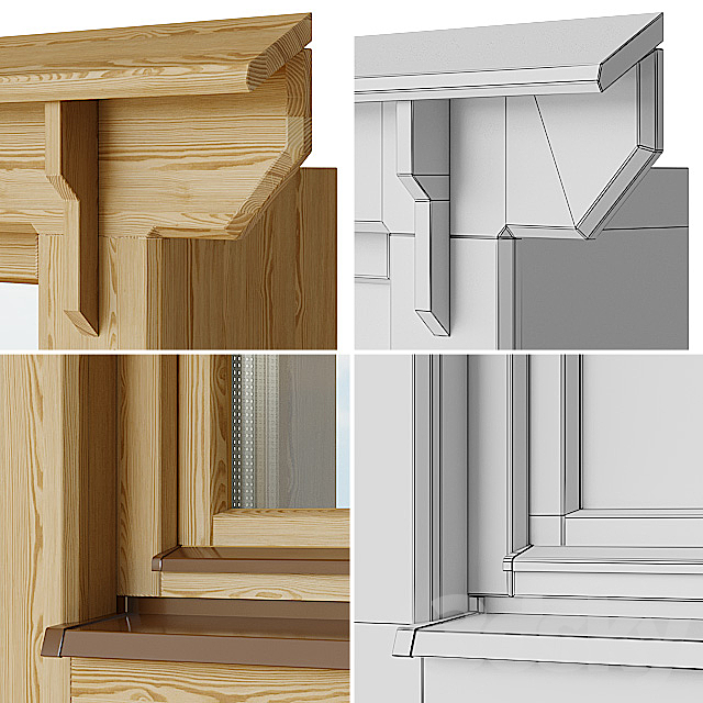 Wooden windows with platbands 1 | Constructor 3DSMax File - thumbnail 3