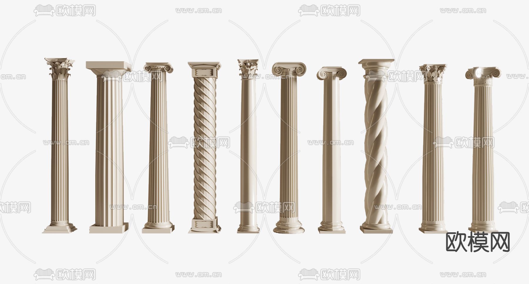 PILLAR 3D MODELS – VRAY / CORONA – 3D MODEL – 502 - thumbnail 1