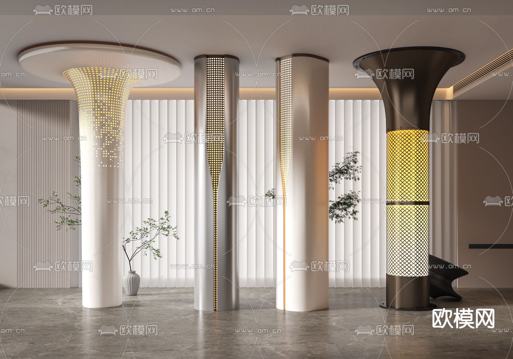 PILLAR 3D MODELS – VRAY / CORONA – 3D MODEL – 527 - thumbnail 1