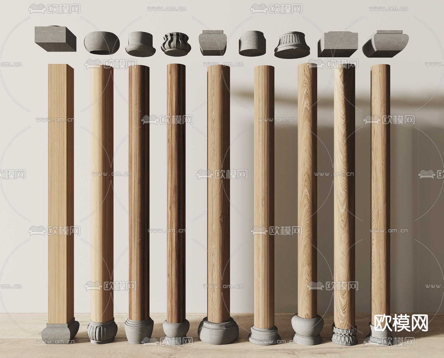 PILLAR 3D MODELS – VRAY / CORONA – 3D MODEL – 536 - thumbnail 1