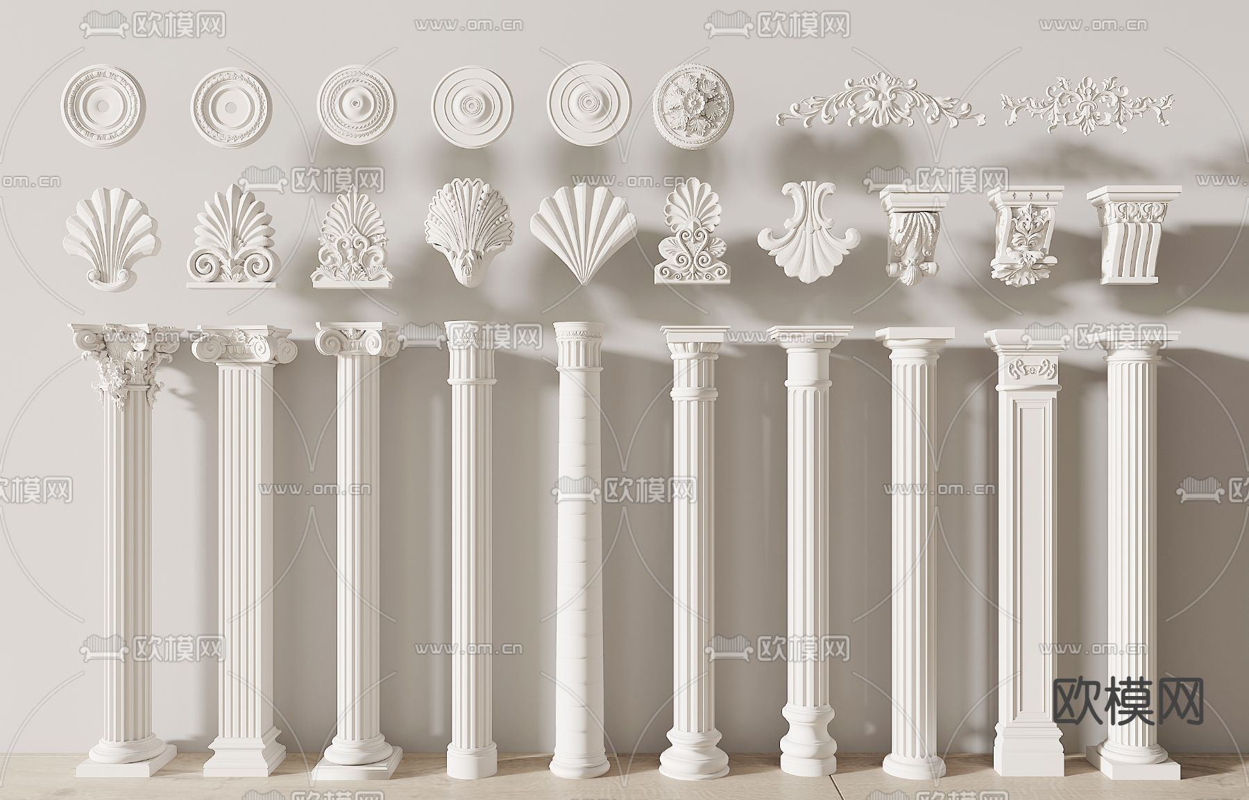 PILLAR 3D MODELS – VRAY / CORONA – 3D MODEL – 538 - thumbnail 1