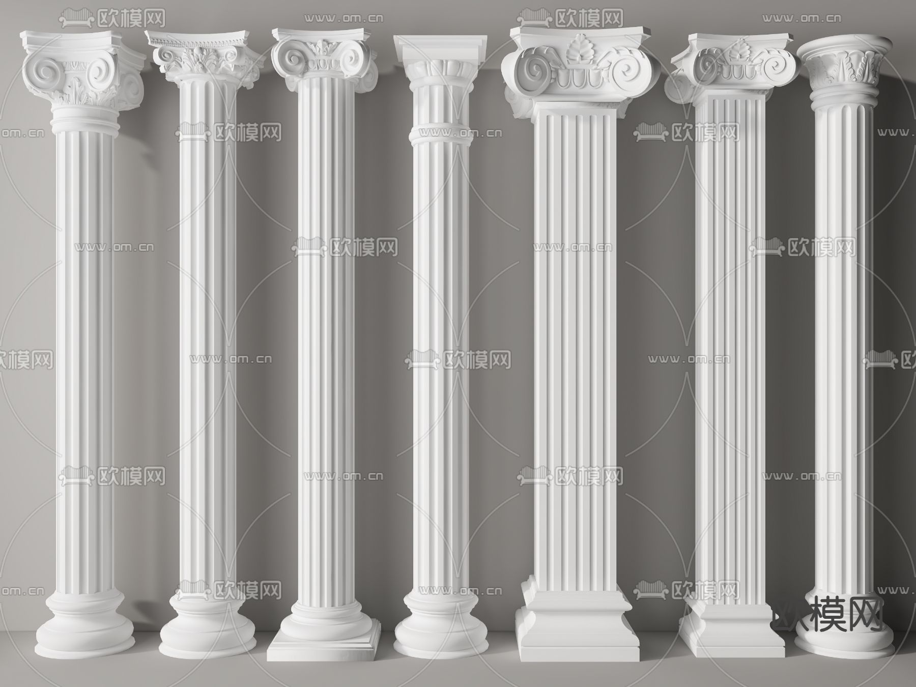 PILLAR 3D MODELS – VRAY / CORONA – 3D MODEL – 539 - thumbnail 1