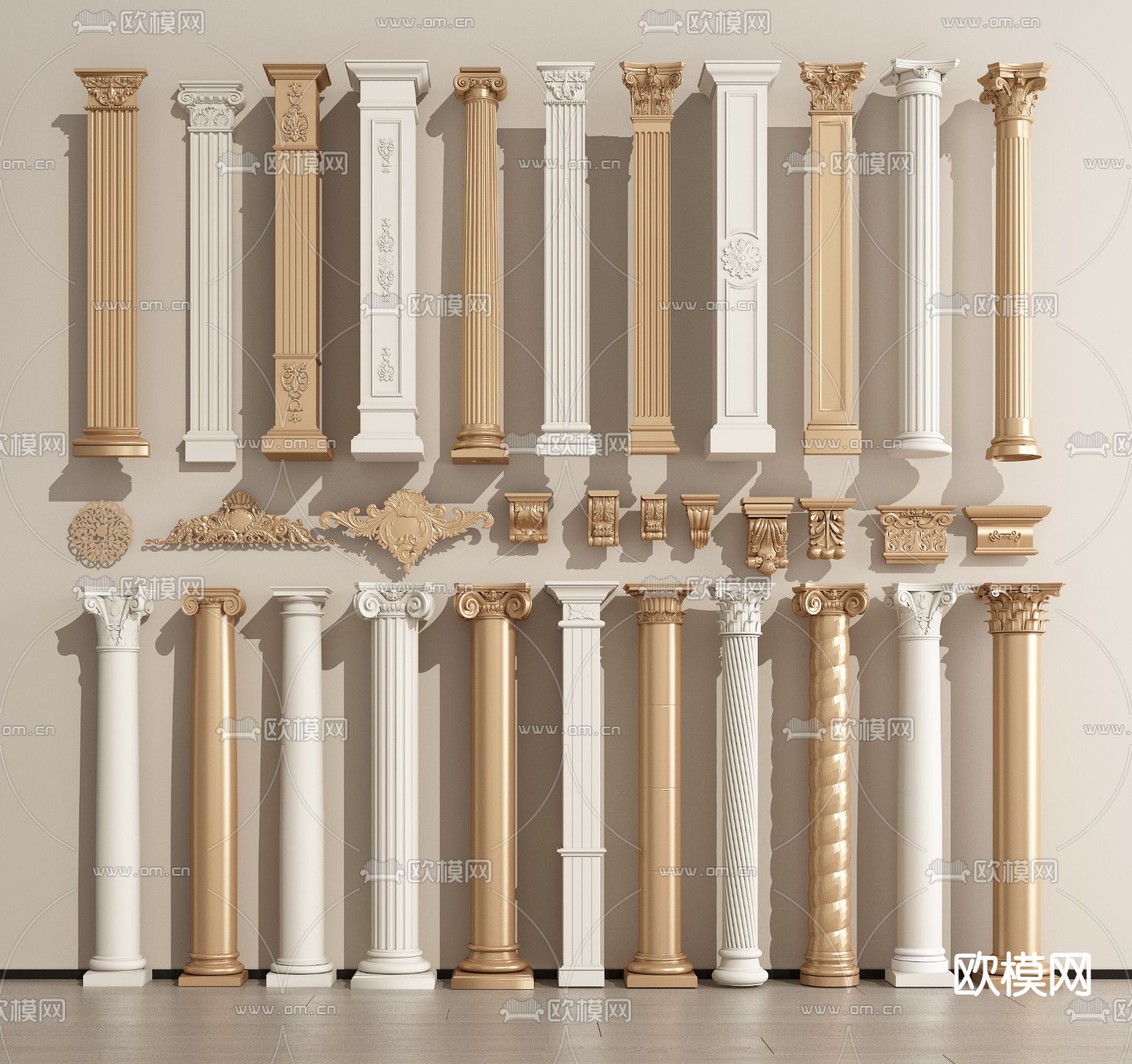 PILLAR 3D MODELS – VRAY / CORONA – 3D MODEL – 545 - thumbnail 1