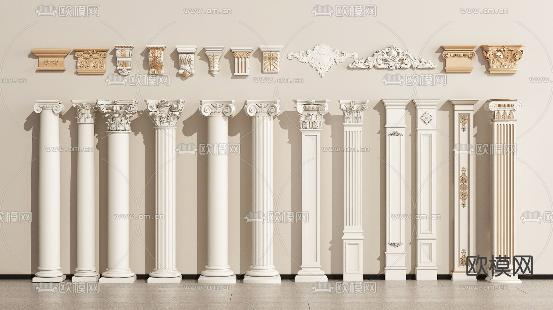 PILLAR 3D MODELS – VRAY / CORONA – 3D MODEL – 549 - thumbnail 1