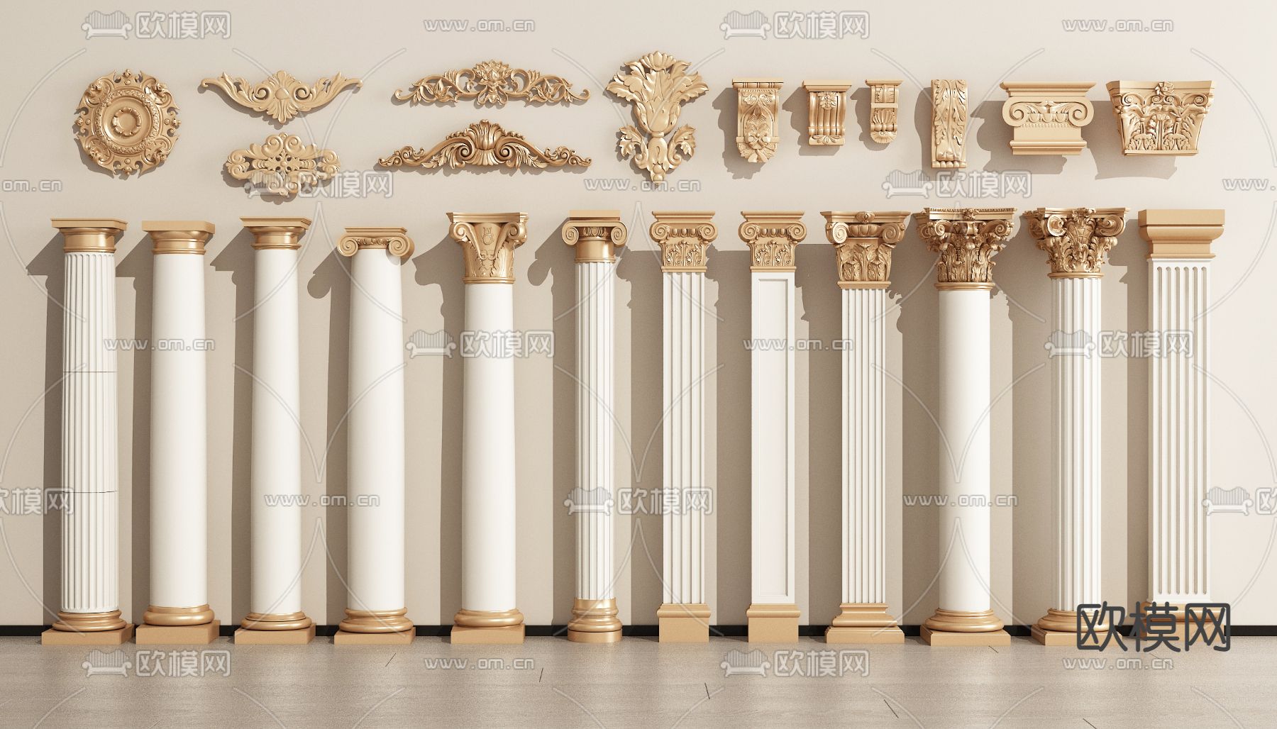 PILLAR 3D MODELS – VRAY / CORONA – 3D MODEL – 551 - thumbnail 1