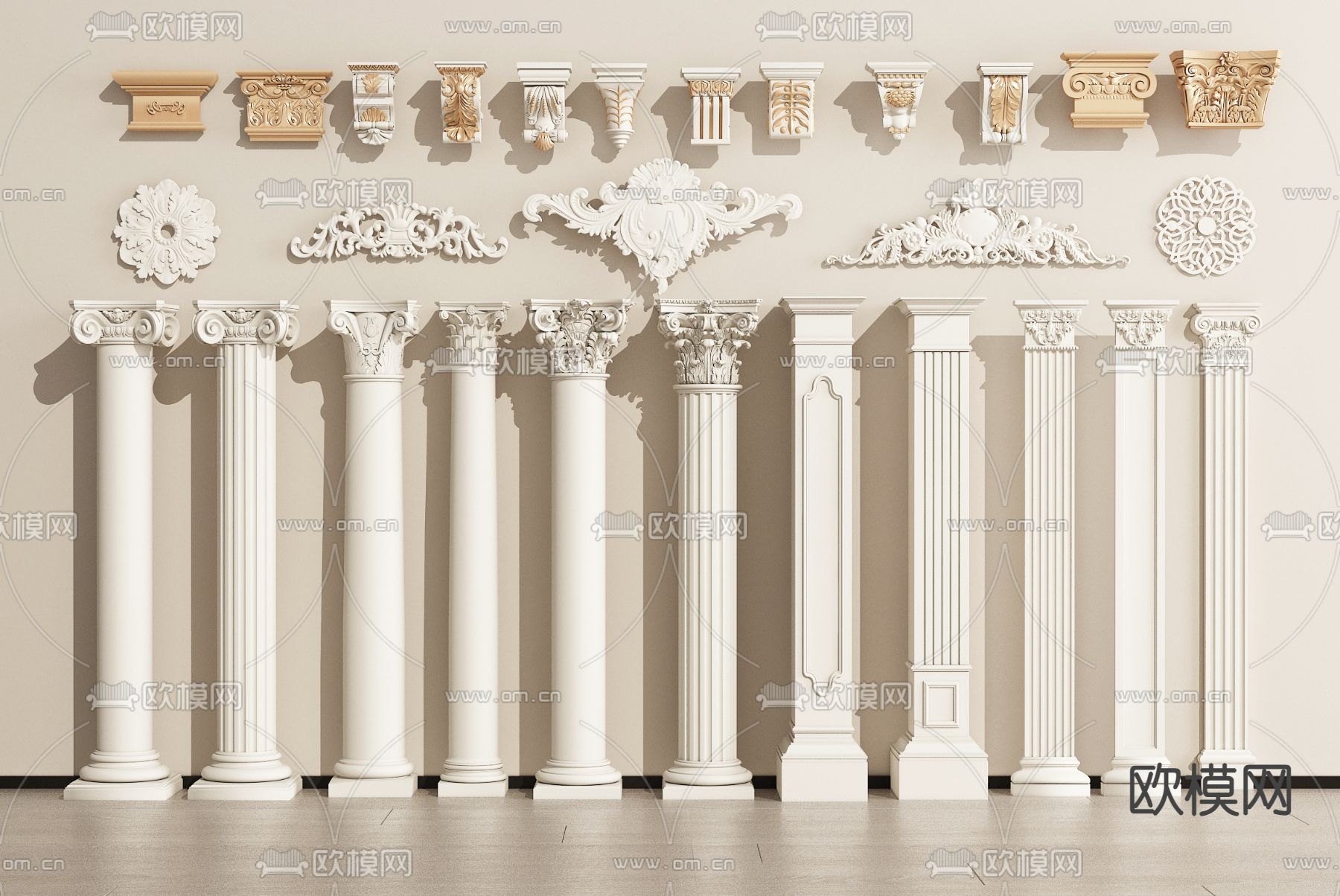 PILLAR 3D MODELS – VRAY / CORONA – 3D MODEL – 552 - thumbnail 1