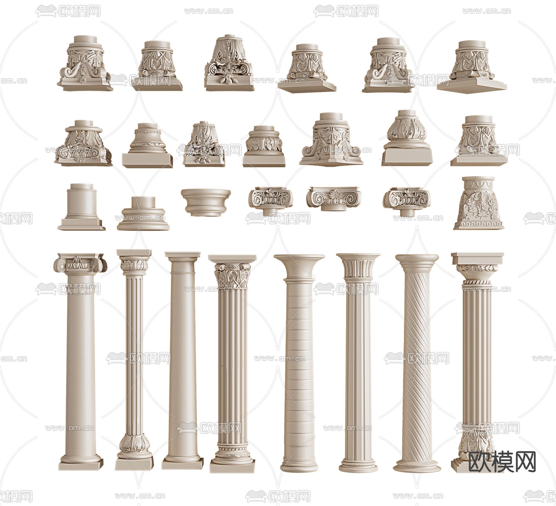 PILLAR 3D MODELS – VRAY / CORONA – 3D MODEL – 581 - thumbnail 1