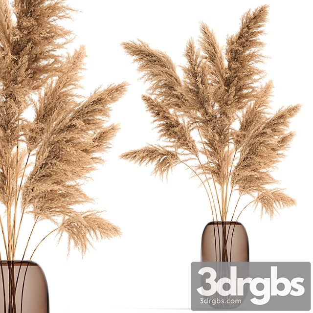 A beautiful lush bouquet of dried flowers in a vase with dry branches of pampas, cortaderia, reed. 140. - thumbnail 1