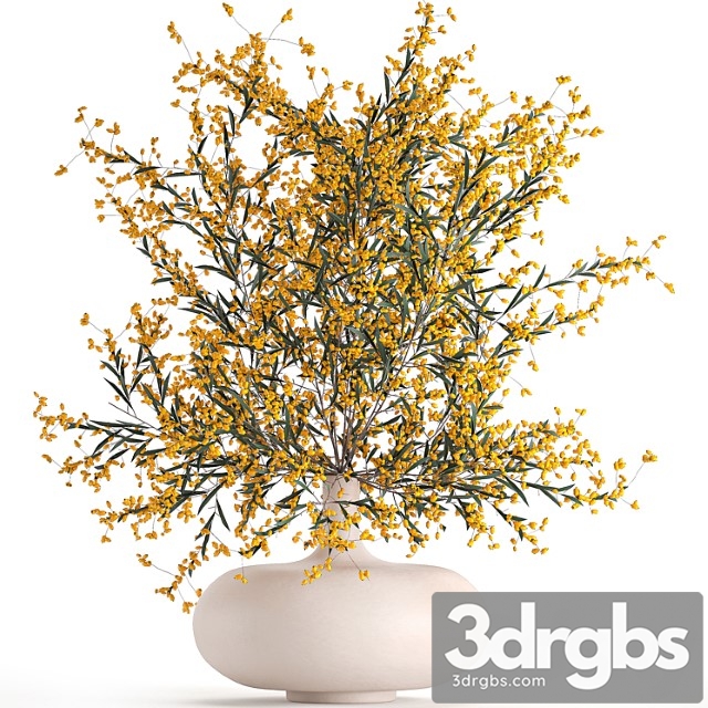 A beautiful lush little bouquet in a vase with branches of yellow sea buckthorn berries. set 96. - thumbnail 1