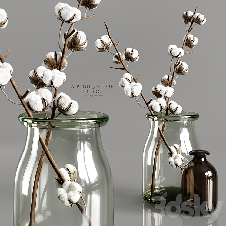 A bouquet of cotton 3DS Max - thumbnail 1