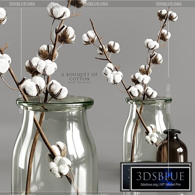 A bouquet of cotton 3DS Max - thumbnail 3