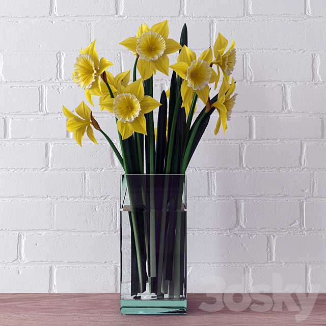 A bouquet of daffodils 3ds Max - thumbnail 1