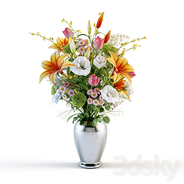 A bouquet of different flowers 3DS Max Model - thumbnail 2